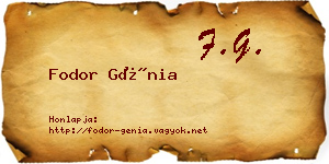Fodor Génia névjegykártya
